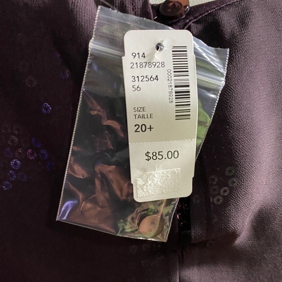 Reitmans Chiffon Poncho Sequins Dress Sz Plus 20 purple - Picture 6 of 13